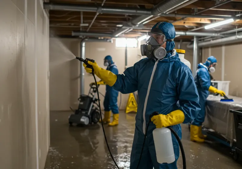 Basement Sanitization and Antimicrobial Treatment process in Pamlico County, NC