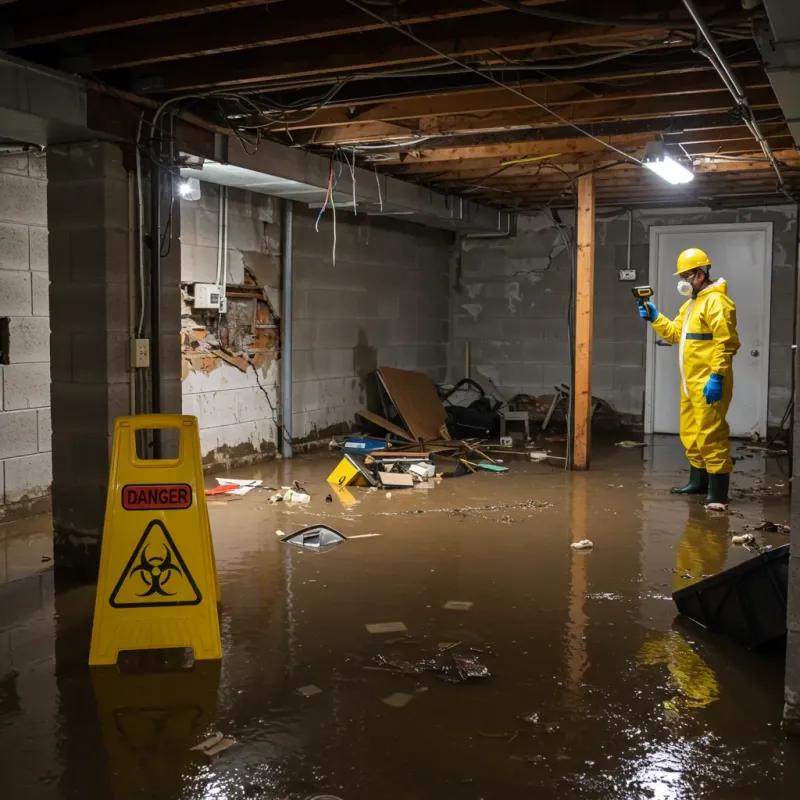 Flooded Basement Electrical Hazard in Pamlico County, NC Property