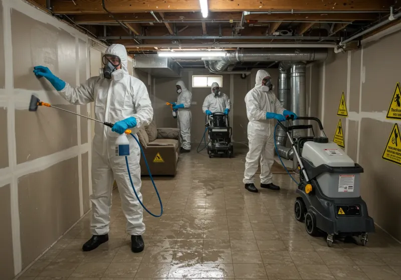 Basement Moisture Removal and Structural Drying process in Pamlico County, NC